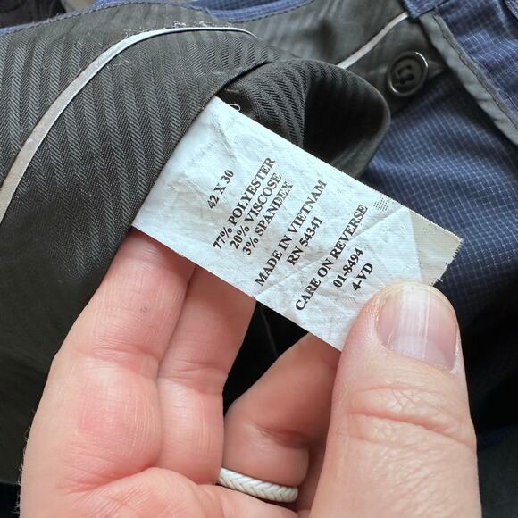 Louis Raphael Comfort Stretch Solid Skinny Fit Flat Front Dress Pant - Picture 4 of 9